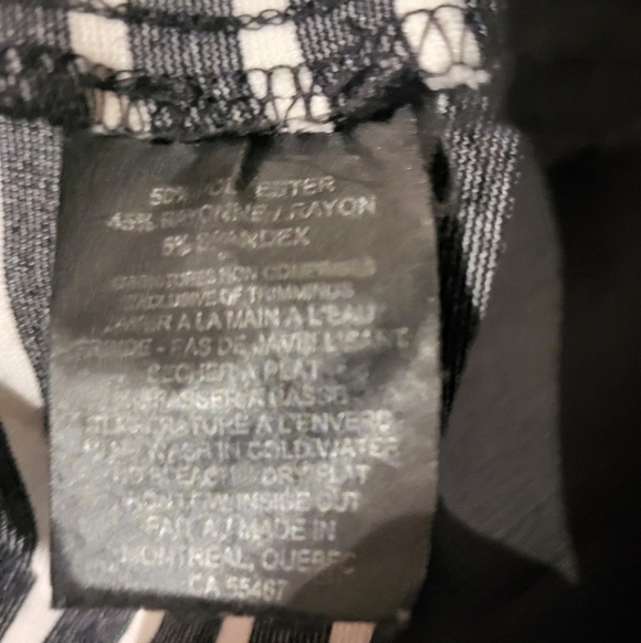 Melissa Nepton Black and White Striped Sleeveless Top With Sheer Bottom - Picture 4 of 5